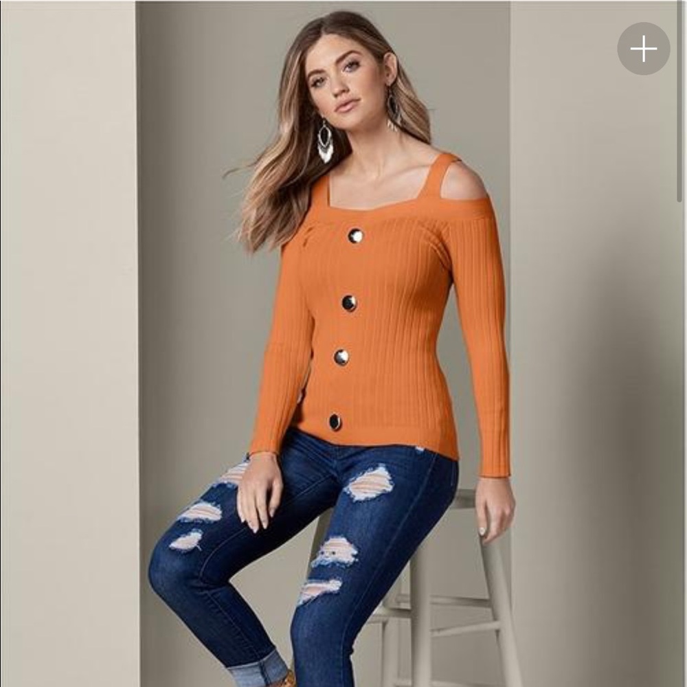 Venus cold shoulder sweater top